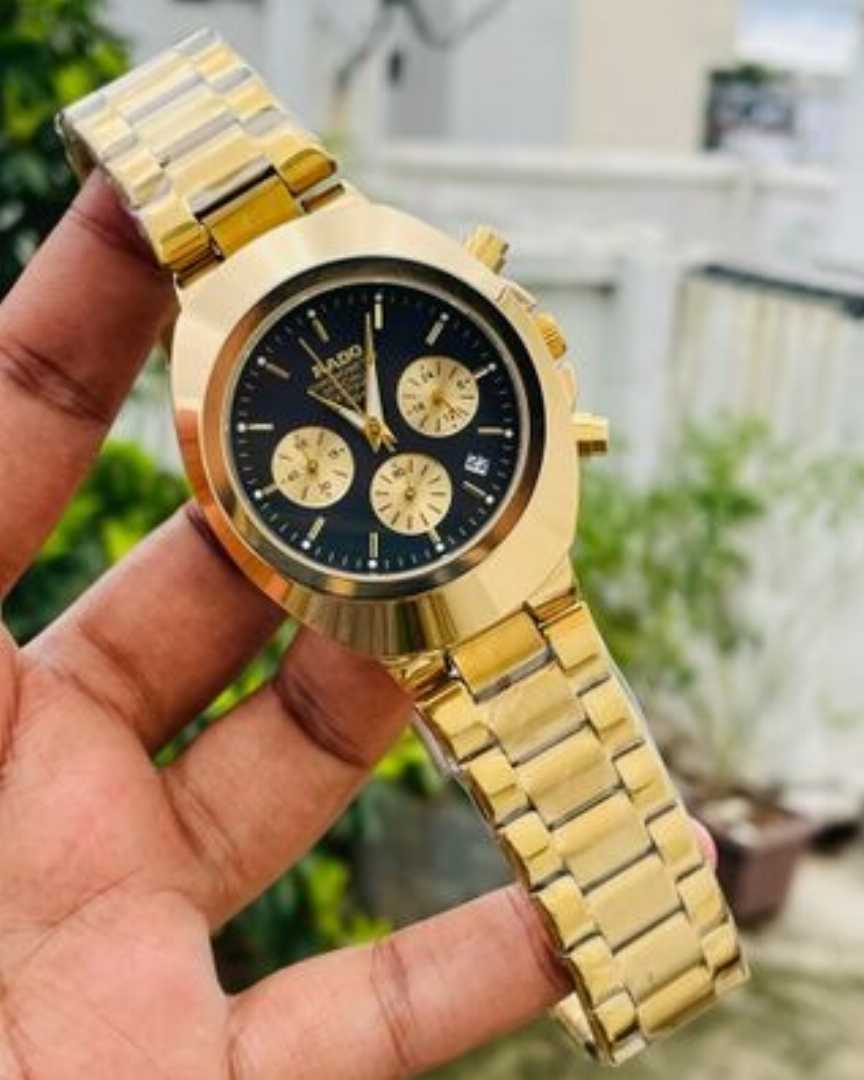 ✨ RADO Gold Dial Black Chronograph Watch - Image 4