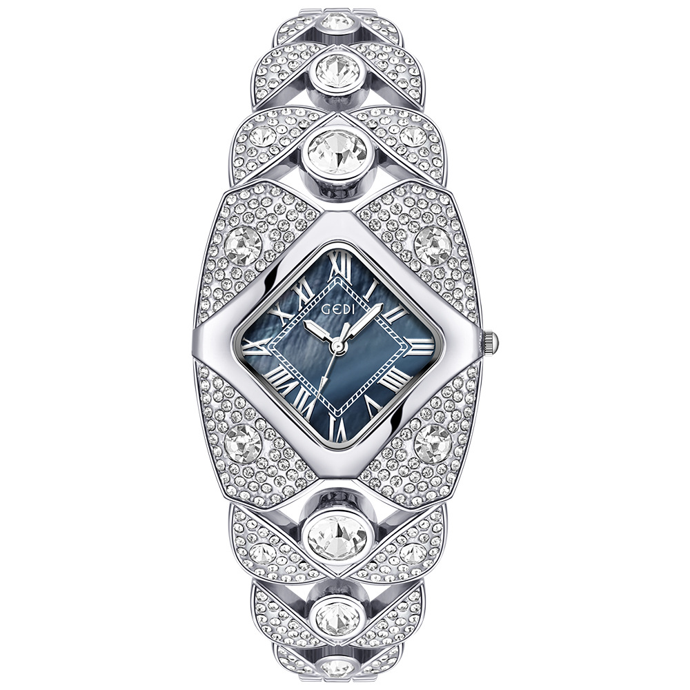 GEDI 52109 luxury diamond quartz watch for women(Silver) - Image 6