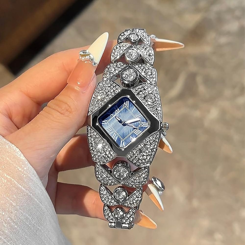 GEDI 52109 luxury diamond quartz watch for women(Silver) - Image 3